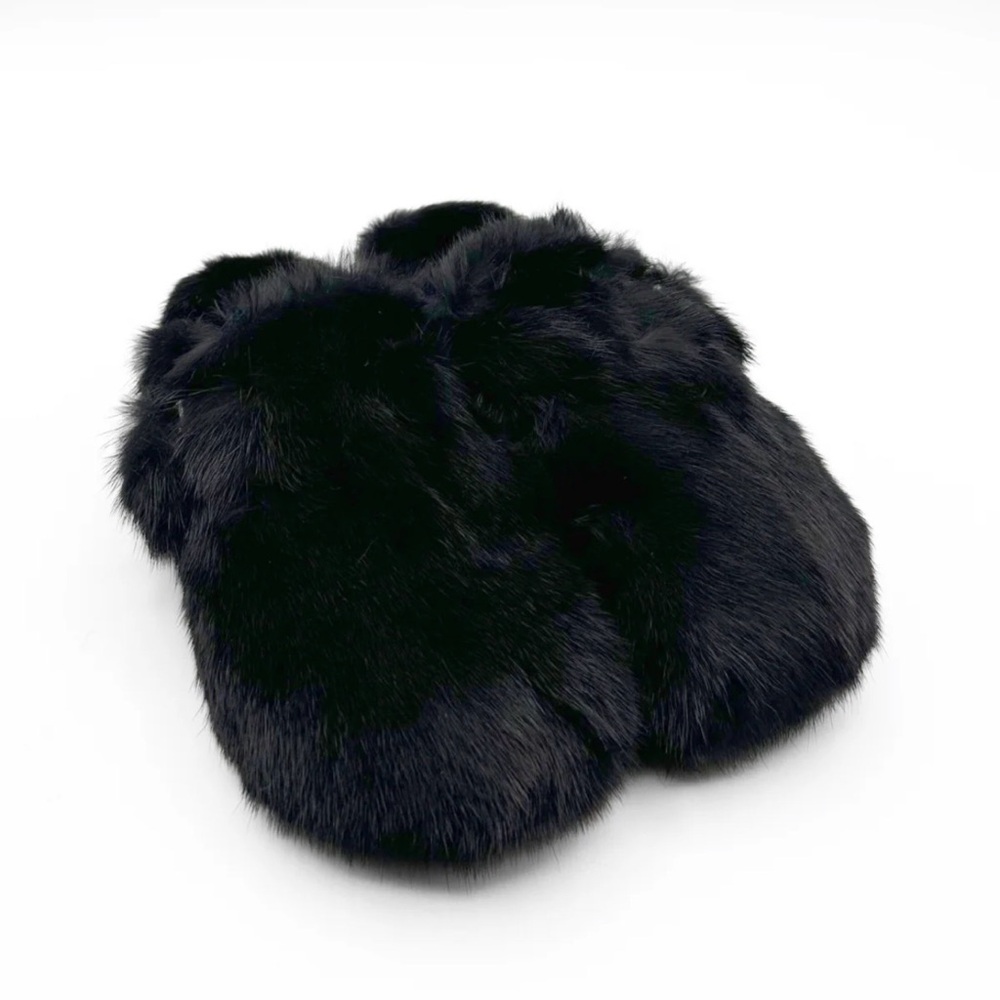 Terrell Dominick 100% mink  black clogs size 10.5- 11. NWT